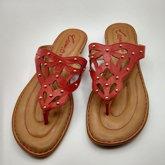 Crown Born Shoes - Crown by Born Orange Sandals - Size 7